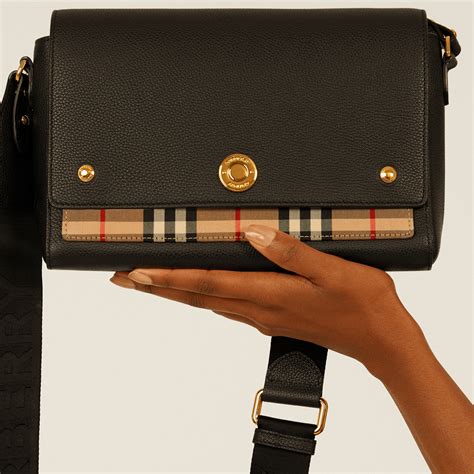 burberry black check bag|Burberry Check and leather bag.